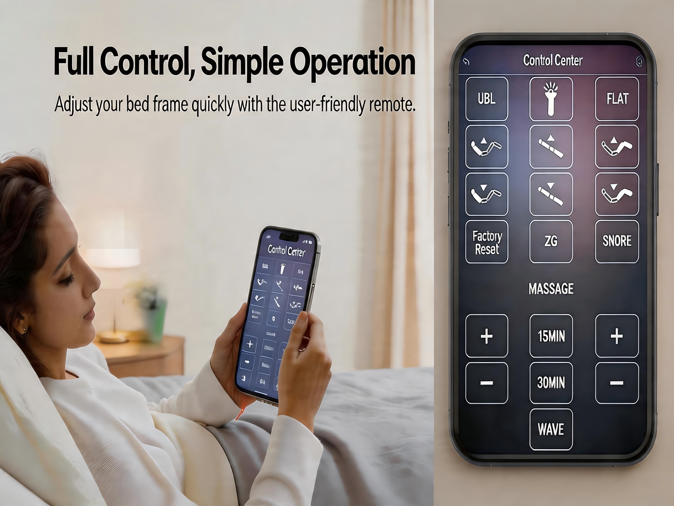 Adjustable Bed Frame Queen Size with APP Control -Wireless Remote Electric Power Bed Foundation I Zero Gravty Height Adjustable Legs 900lbs Capacity
