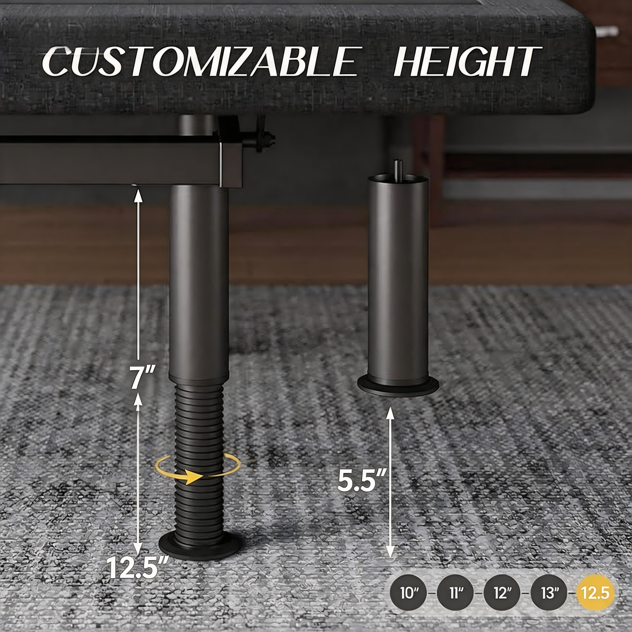 Adjustable Bed Frame Queen with Massage -Wireless Remote Electric Power Bed Foundation Under-Bed Lighting | Zero Gravity | USB PortsX2 | Height Adjustable Legs