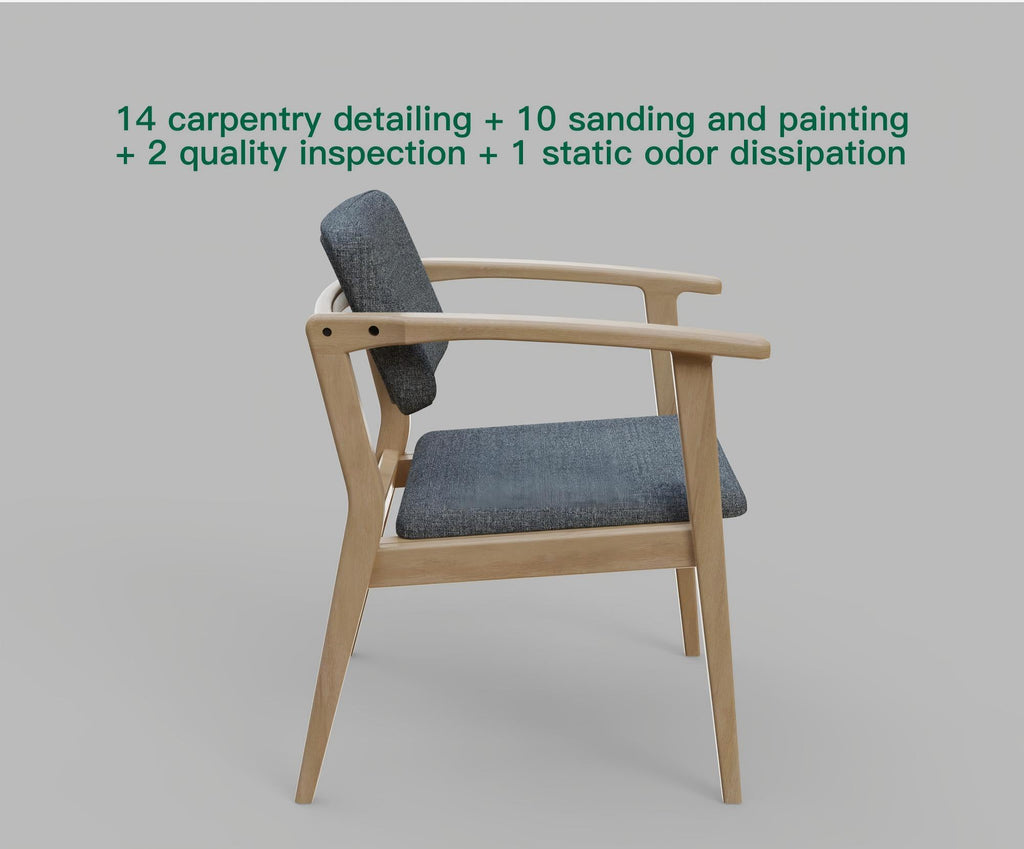 Ergonomic Waist Support Chair, Medium Backrest Modern Upholstered Dining Room Kitchen Side Chair, High-End Imported Beech Wood, Suitable for Living Room/Office (Basic Waist Support Chair)